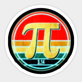 PI Day Retro Sunset Design Sticker